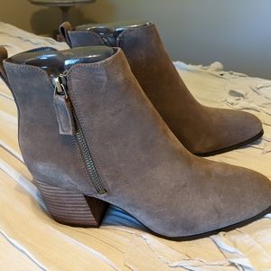 Blondo Taupe Suede Ankle Boots